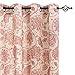 jinchan Linen Curtains for Living Room, Red Floral Paisley Patterned Curtains 84 Inch Length, Light Filtering Ikat Drapes for Bedroom, Vintage Farmhouse Window Treatments, Grommet 2 Panels, Terra Red
