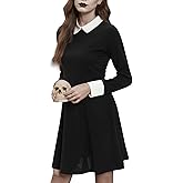 YAOHUOLE Halloween Costume Women Witch Costume Women Pugsley Costume Women Halloween Party Dress
