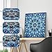 Diamond Painting DIY 5D Special Shape Rhinestones, ABEUTY Blue Mandela Floral Persian Flower, Partial Drill Crystal Diamond Art Kits