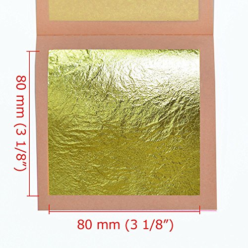 Genuine Gold Leaf Sheets 24k by Barnabas Blattgold 3.1 inches 25 Sheets Booklet Loose