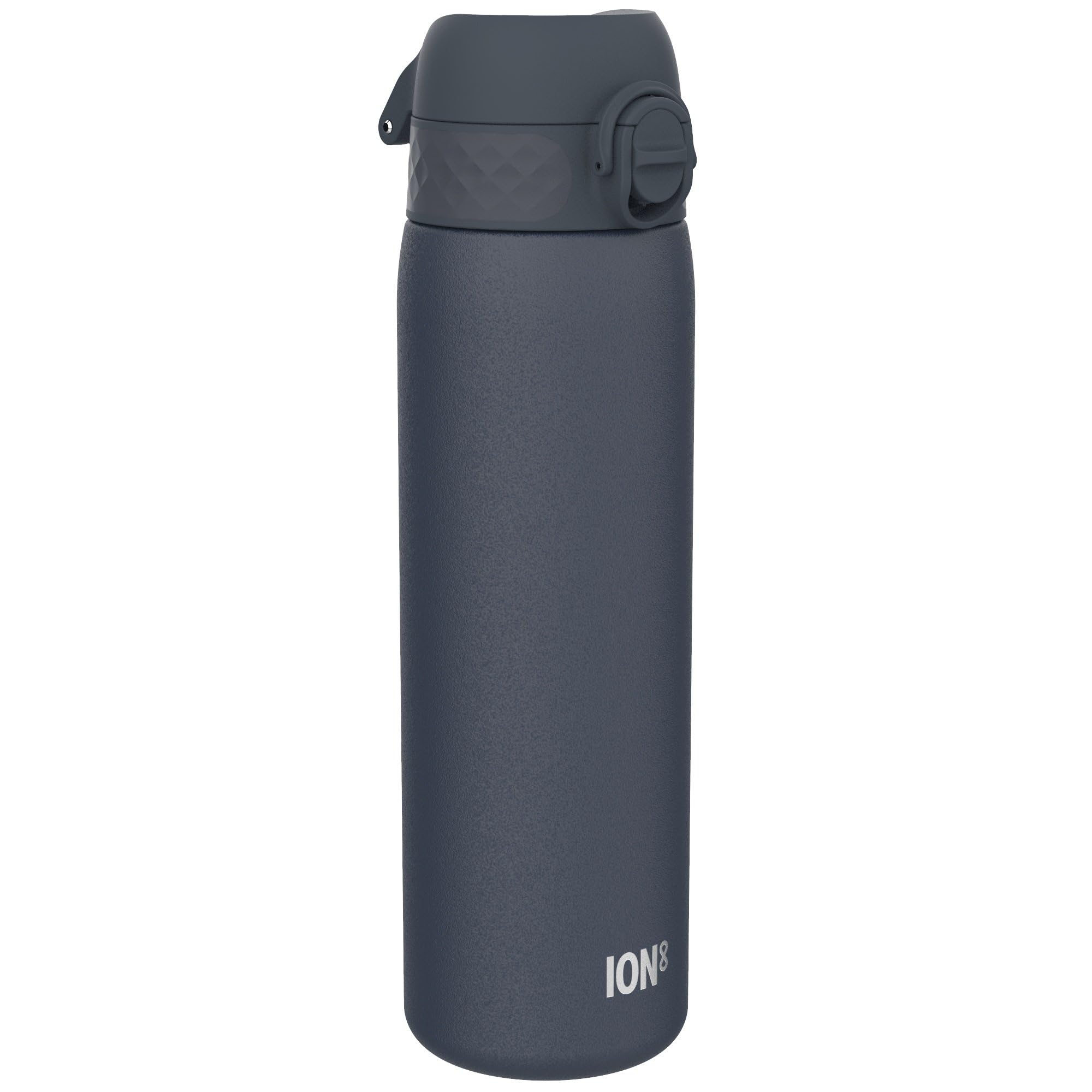Ion8 Lightweight Steel Water Bottle, 600 ml/20 oz, Non-Insulated, Leak Proof, Easy to Open, Secure Lock, Dishwasher Safe, Flip Cover, Fits Cup Holders, Carry Handle, Metal Water Bottle, Ash Navy — image 1