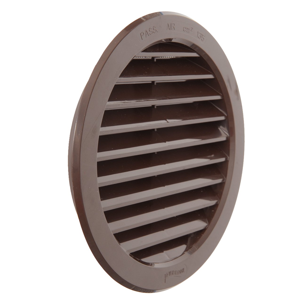 La Ventilazione T16RM Round Plastic Recessed Grill, Brown, Diameter 190 mm