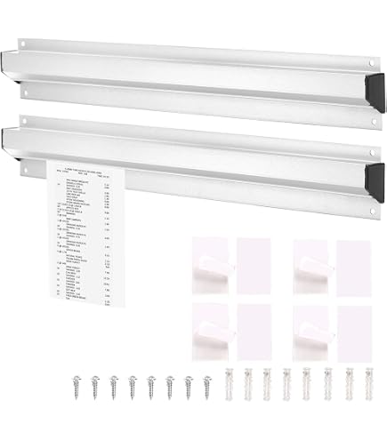 Photect 4 Pcs Restaurant Ticket Holder Set - Stainless Steel Spike & Aluminum Slide Rack (27.6 X 2.3 Inch, Silver) - View #4