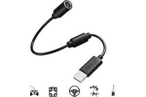 USB Breakaway Cable Replacement – Durable Adapter for Seamless Gaming Connectivity with Xbox 360 Wired Controllers, Logitech 