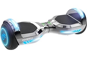 HOVERFLY Glide Hoverboard with Music Speaker, LED 6.5" Wheels Self Balancing Scooter with Dual 200W Motor up to 10km/h & Max 