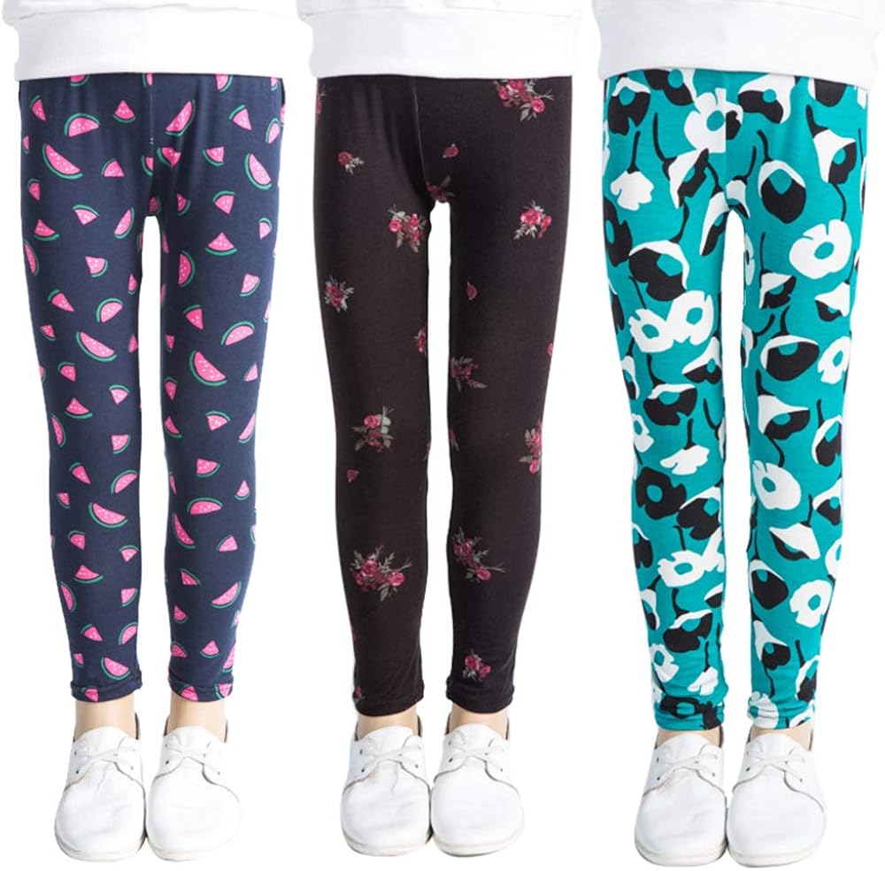 PengGeng Mädchen Thermo Leggings - Warme Blumen-Leggings Für Den Winter