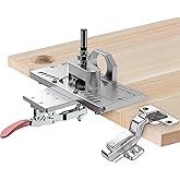 35mm Concealed Door Hinge Jig, Cabinet Hinge Hole Drilling Jig with Quick Clamp & Dust Vacuum Adapter - Precision Metal Woodworking Mounting Tool for Perfect Hinge Installation