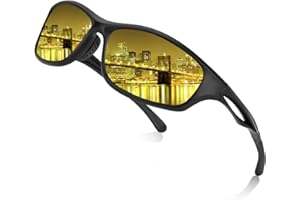 FIMOSON Night Driving Glasses for Men Women Anti Glare HD Polarized Yellow Tinted Night Vision Glasses for Driving
