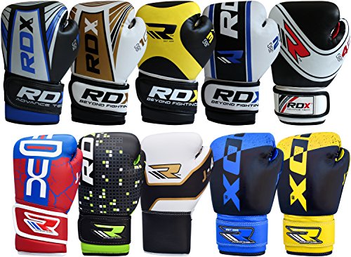 RDX Maya Hide Leather 6oz Kids Boxing Gloves Junior Punch Bag MMA Training Muay Thai Mitts