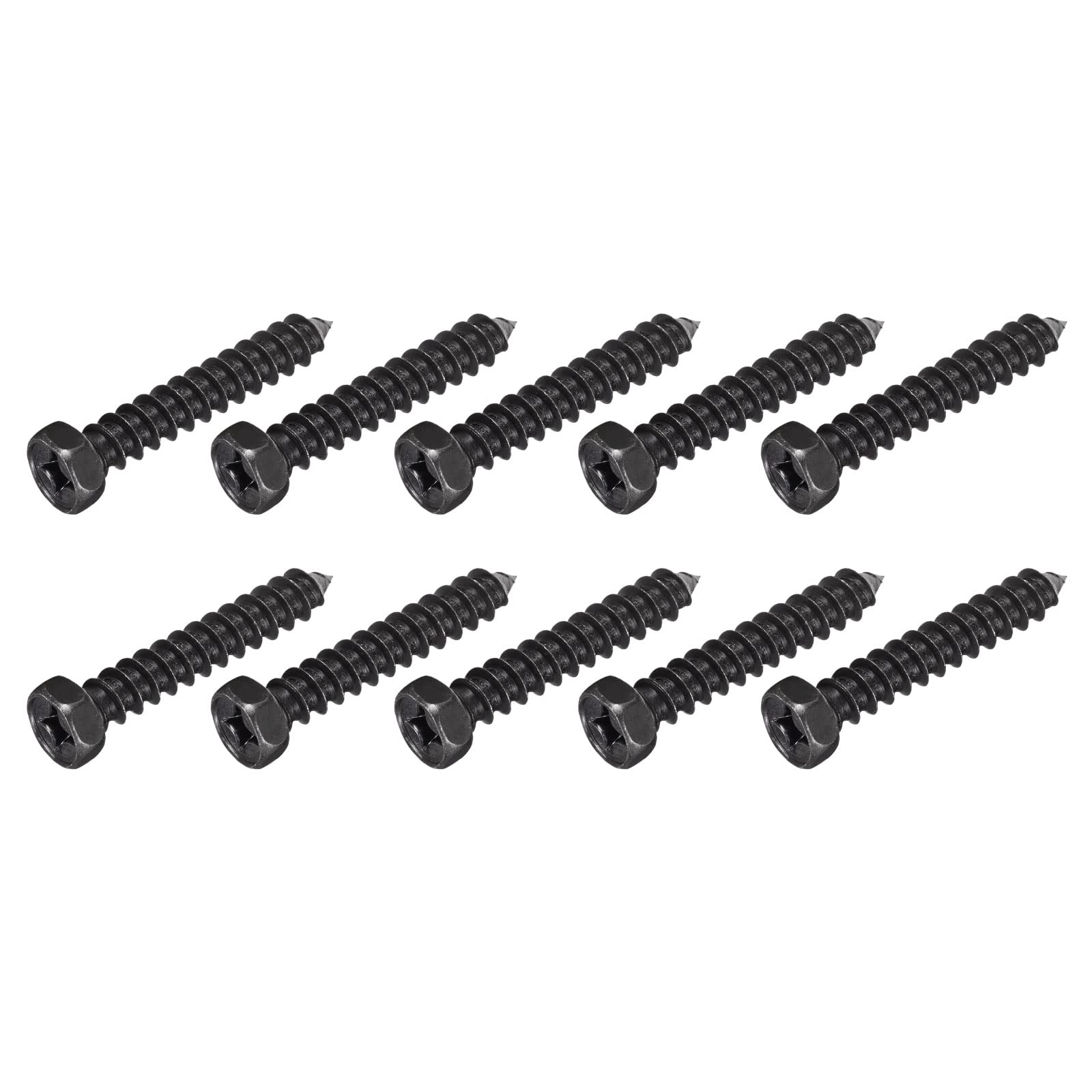 METALLIXITY Hex Lag Screws (1/4" x 1-1/2") 25Pcs, Carbon Steel Phillips Self-Tapping Wood Bolts - for Household Applications