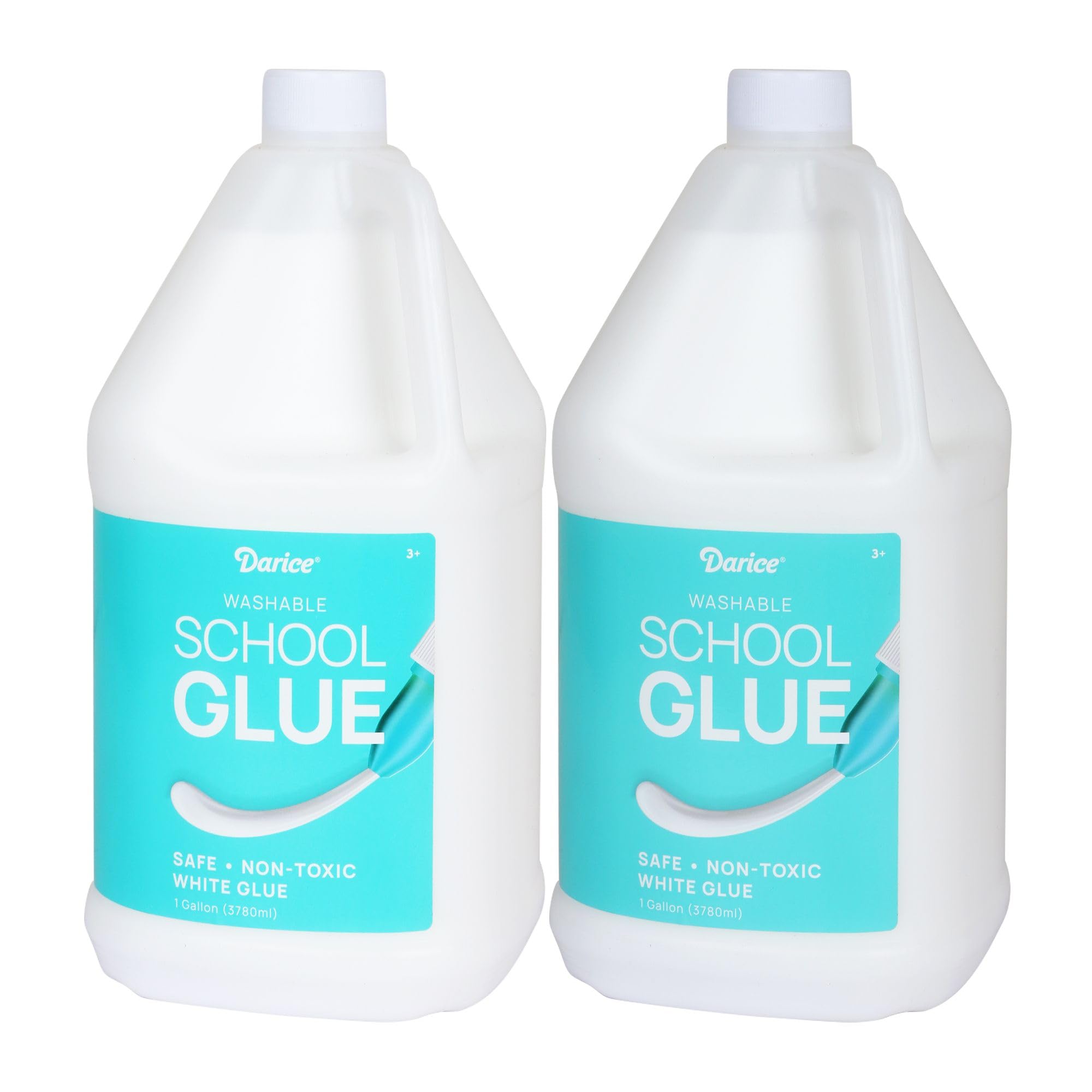 Photo 1 of Darice School Glue – 2-Pack 1 Gallon Craft Glue – Washable and Safe Liquid Glue – No Run Formula Dries Clear – Multipurpose Glue for Slime, Paper Mache, Arts and Crafts, School Projects