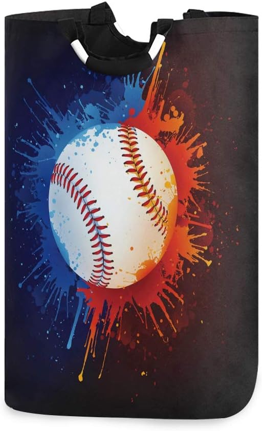 Laundry Basket, Laundry Hamper Sport Red Blue Baseball Large