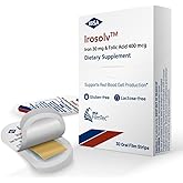 Irosolv – IBSA Iron - Dietary Supplement – 30 mg Iron 400 mcg Folic Acid-30 Oral Dissolving Films for Immediate Release and Tolerability - Gluten-Free, Lactose-Free, Sugar-Free, Non-GMO