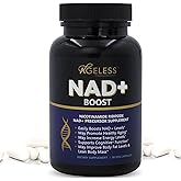 Ageless NAD+ Supplements for Women & Men | 300mg Nicotinamide Riboside Chloride | Dietary Supplement for Anti-Aging | Supports Energy, Focus, Stamina, Fat Metabolism & Cognitive Function – 90 Capsules