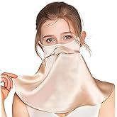 100% 19 Momme Mulberry Silk Sun Protection Mask - UPF 50+ Hybrid Face Mask and Neck Gaiter for Women