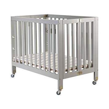 grey portable crib
