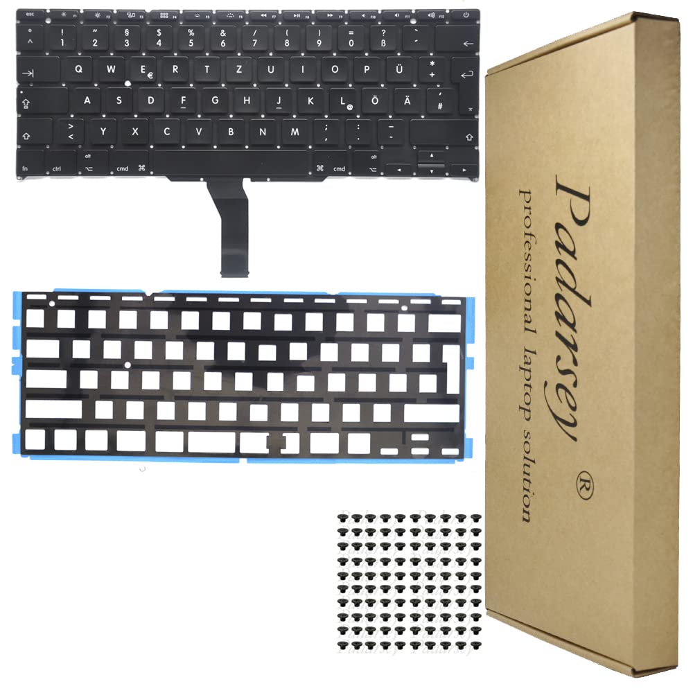 Pardarsey Laptop Keyboard Notebook Keyboard German QWERTZ DE for MacBook Air A1370 A1465 11-Inch 2011 2012 2013 2014 2015 MD711 MD712 MD223 MD224 MC968 MC969 with Backlight