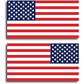 Sonic Print Reflective American US Flag Sticker Decal Forward & Reversed 6-4-2 Packs Patriotic Stars Stripes USA Made Flags Car Support US Military (Pack of 2-10''x6'')