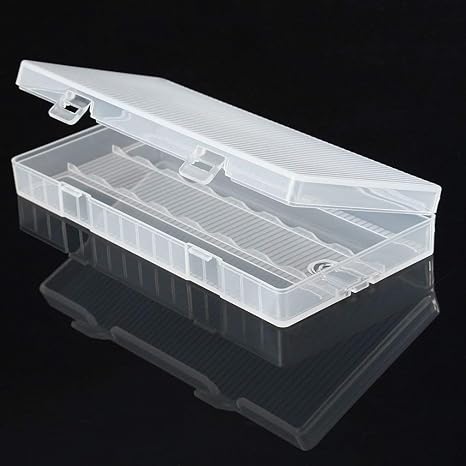 Caja de Almacenamiento de plástico Transparente para 8 Pilas 18650: Amazon.es: Electrónica