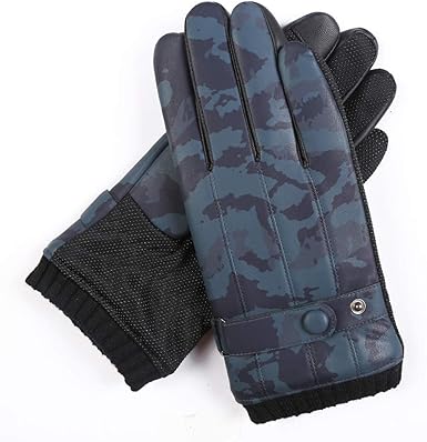 Anjmeich Winter Gloves Men S Cold Warm Touch Screen Gloves Camouflage Riding Outdoor Gloves Blue Camouflage At Amazon Men S Clothing Store