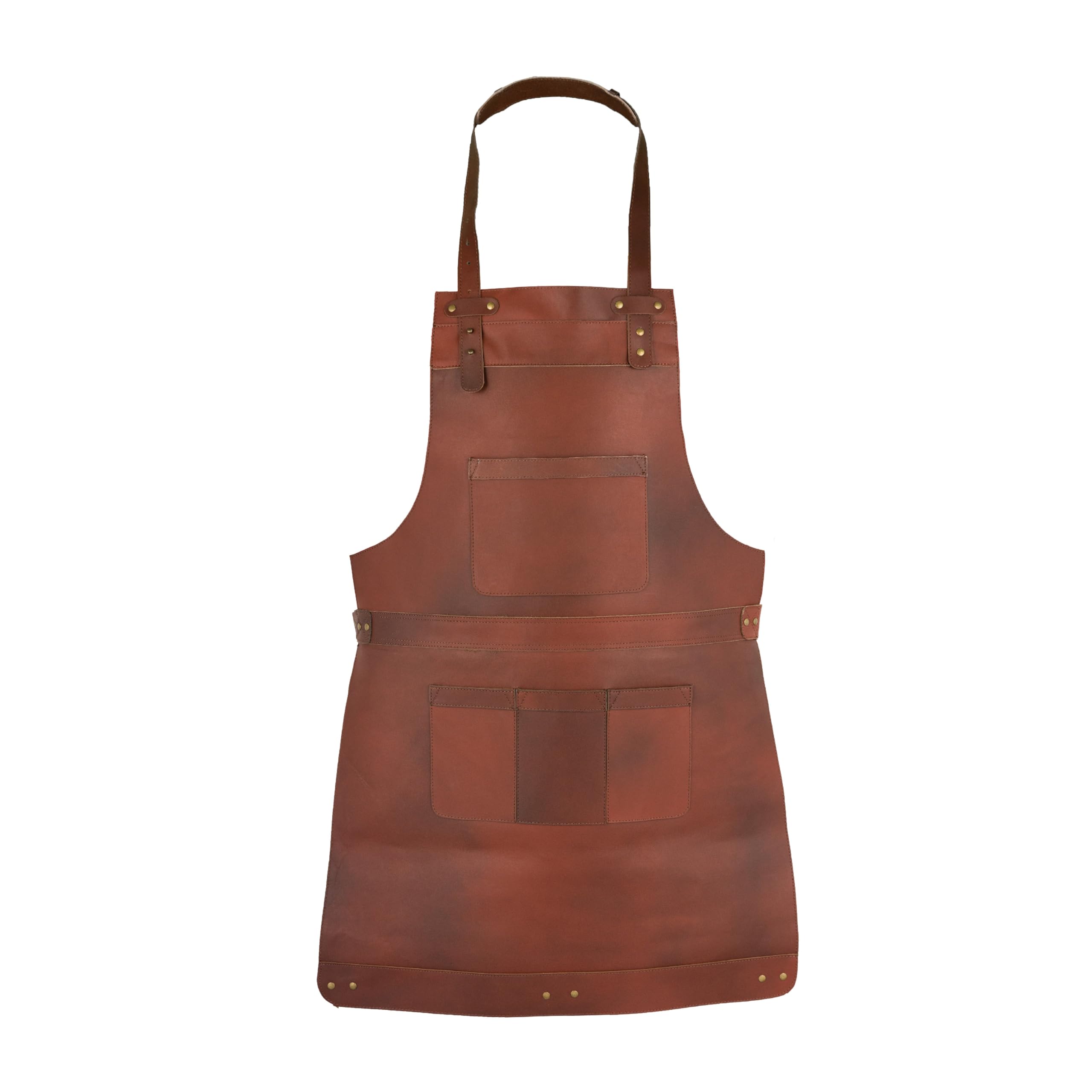 Dark Brown Leather Apron Butcher, Cook, BBQ, Cooking, Wood work, Cheff, BBq Grill Gift Apron (Tan Brown)