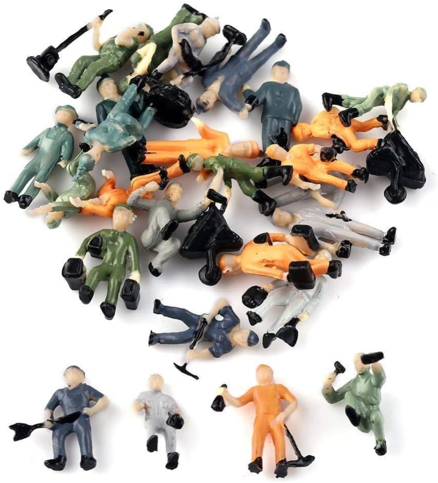 MEJOSER Model Train Worker People Figures Railway Scenery Layout 1/87 HO Scale