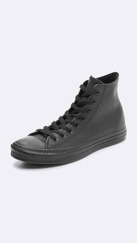 converse black hi leather