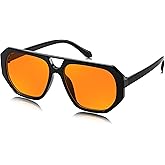 FEISEDY Retro Square Pilot Sunglasses Women Men 70s Vintage Trendy Plastic Frame Sun Glasses B4164