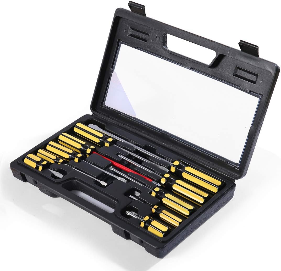 Suptools 10-Piece Magnetic Insulated Screwdriver Set with Case -Slotted & Phillips Screwdriver Kit With COMFORTEBLE Handle and Different Sizes Tool Kit for Home Repair,Improvement ¡­