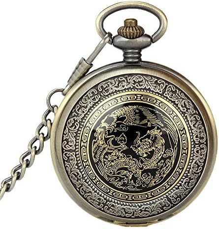 COCOTINA Vintage Antique Bronze Steampunk Quartz Pendant Chain Necklace Pocket Watch Gift