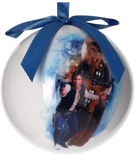Star Wars Han Et Chewbacca Boule De Noël Blanc 8 X 8 X 8