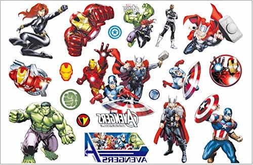 Paper Moon Tats Superhero AvengersTemporary Tattoos for Kids