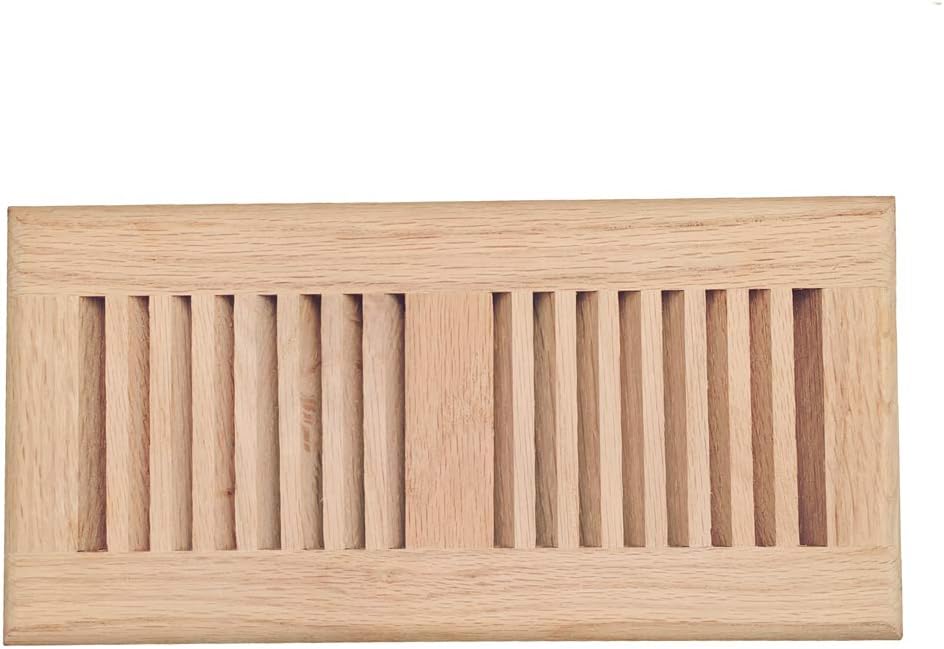 Registers, Grilles & Vents - Razo Red Oak Wood Drop in Floor Register Vent Cover, Surface Mount Vent, 4x10 Inch (Duct Opening), 3/4 Inch Thickness, Unfinished
