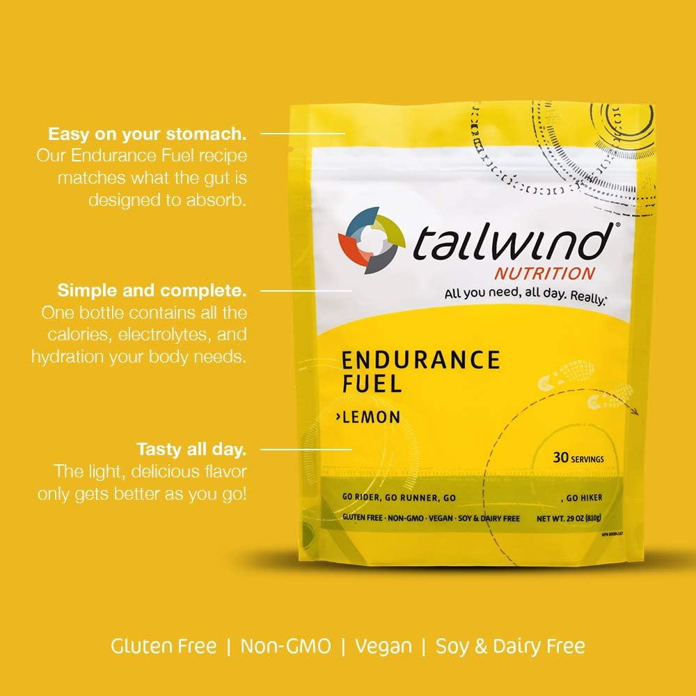 Tailwind Nutrition Lemon Endurance Fuel 50 Serving - Hydration Drink Mix with Electrolytes, Carbohydrates - Non-GMO, Gluten-Free, Vegan, No Soy or Dairy: Health & Personal Care