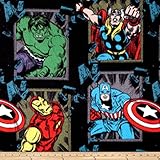 Springs Creative Products Marvel Busting Out Fleece Black Fabric By The Yard