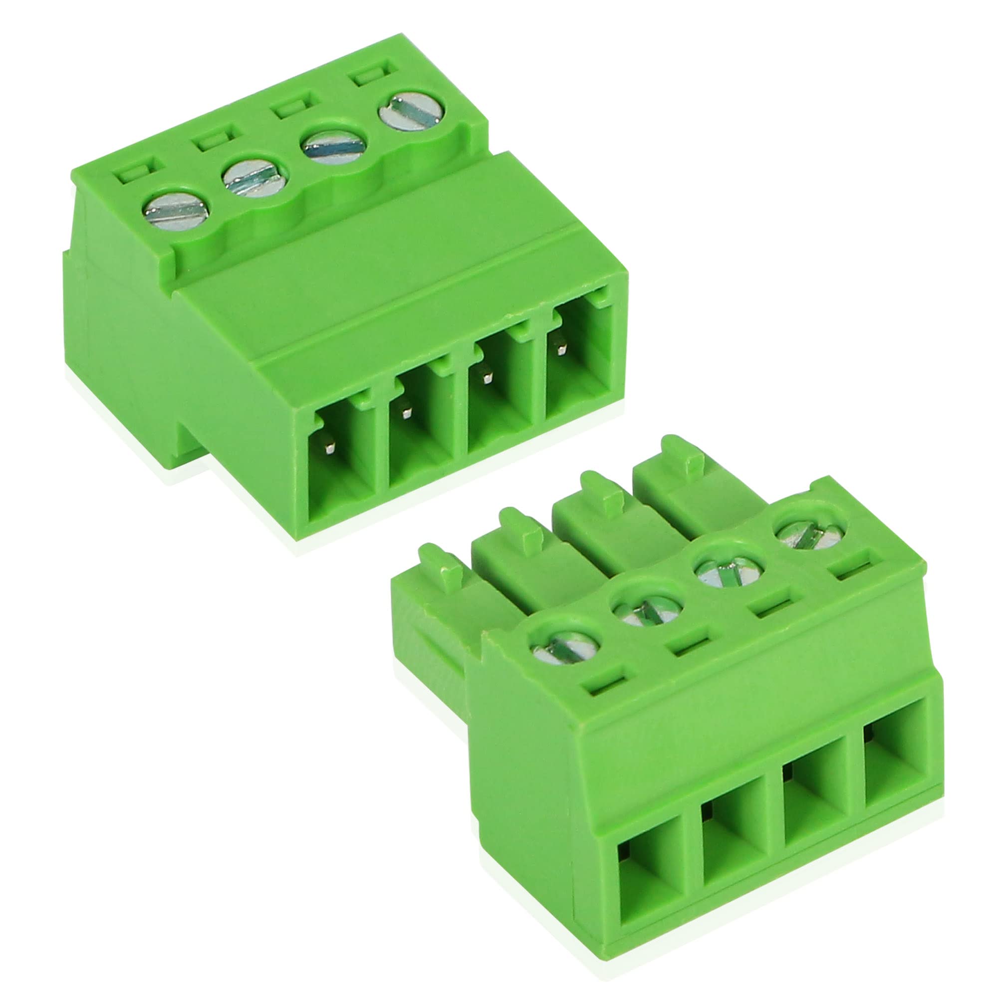 GINTOOYUN 5 Sets 3.81mm Phoenix Connector 4 Pin, 300V 15EDGRK 4-Pole 3.81mm Ground Circuit Terminal Blocks, 3.81mm Pitch 4P PCB Screw Terminals