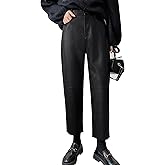 HaoMay Women's Faux Leather Pants Straight Leg High Waist Ankle Pleather Trousers