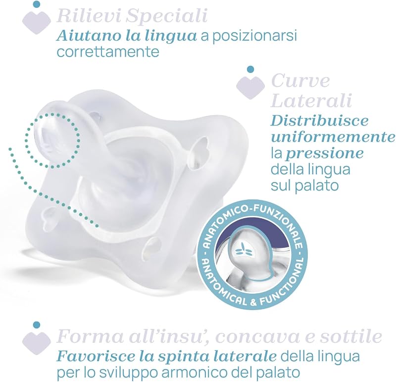 Chicco Physio Comfort Night Bimbo Succhietto di Silicone, 16-36 Mesi, 2 Pezzi, Colori Assortiti