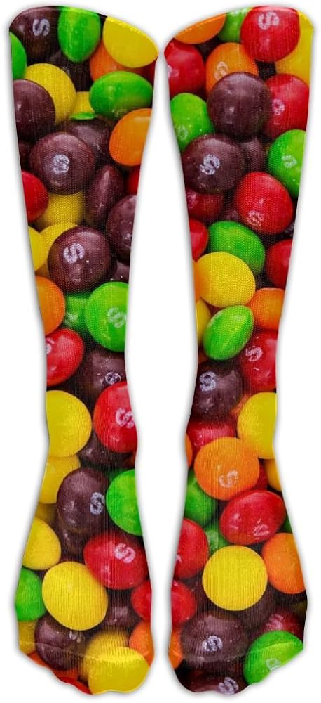 GUYEUD 15.74in Unisex Skittles Unique Design High Socks Leg Warmers Football Aseball For Men Women