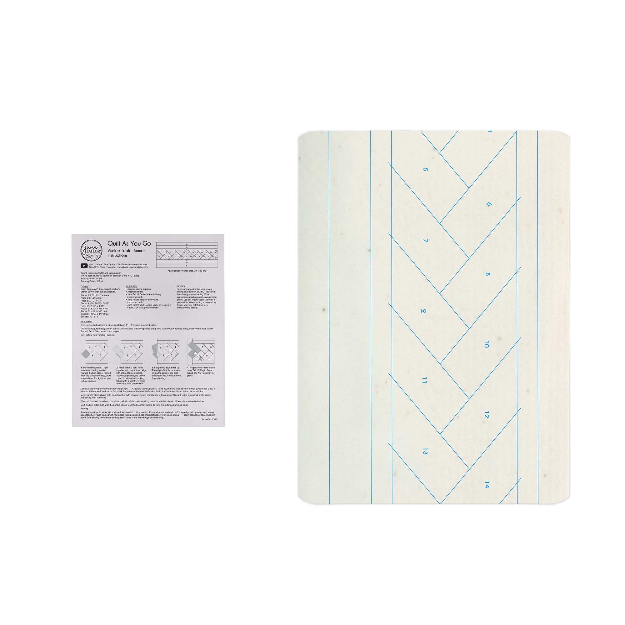 June Tailor Quilt As You Go Table Runner Quilt Pattern Venice