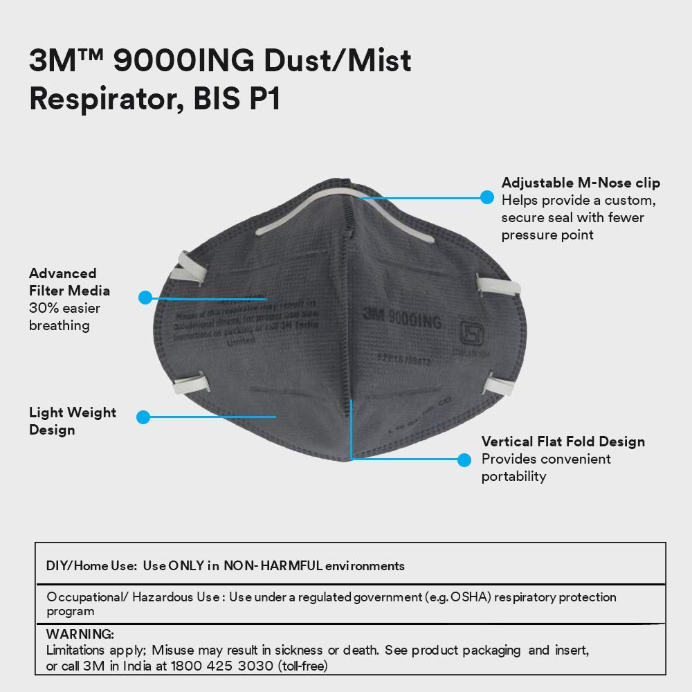 3m 9000 Ing Particulate Respirator Grey Pack Of 1000 Amazon In Industrial Scientific