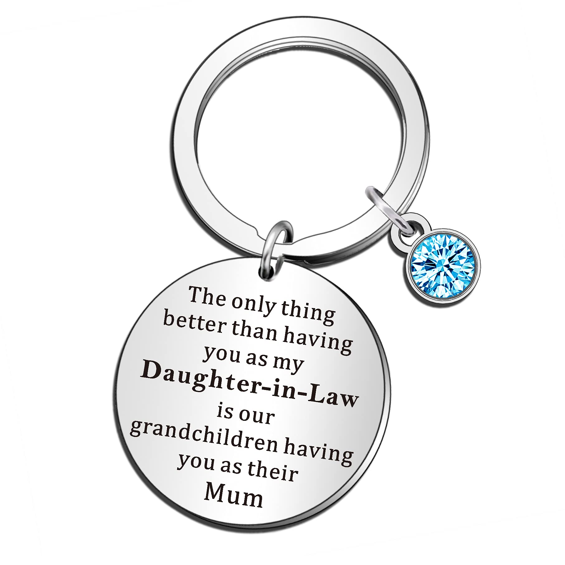 QMVMV Daughter-in-Law Keyring Gifts The Only Thing Better Than Having You As Daughter-in-Law is Our Grandchildren Having You As Mum Christmas Birthday Wedding Gift