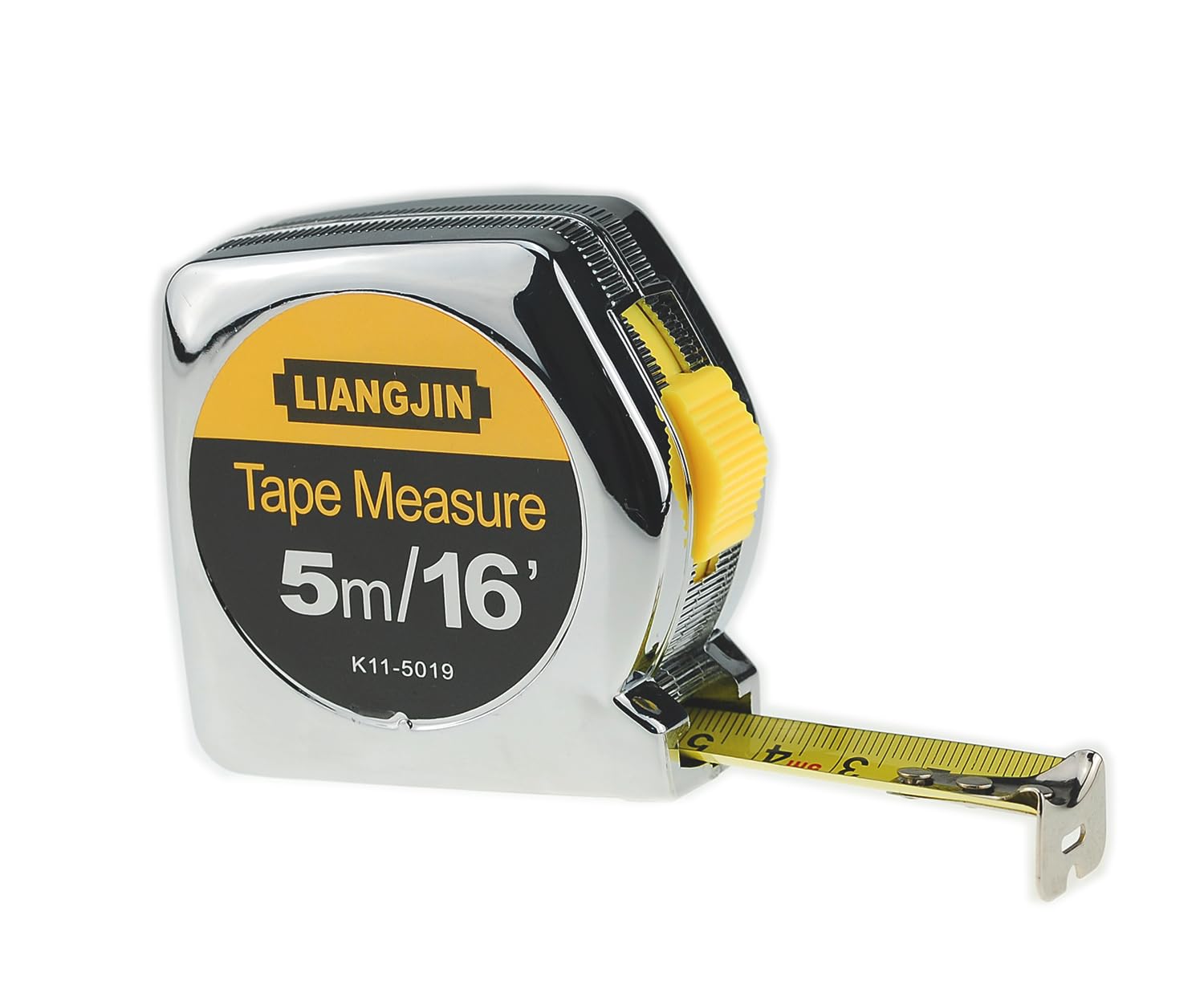 FamilyMall Retractable Tape Measure 5m/16ft – Dual Scale Metric & Inch Measuring Tape, Nickel-Plated Steel Case, Heavy Duty Compact Pocket Tape with Belt Clip for Construction, DIY & Woodworking