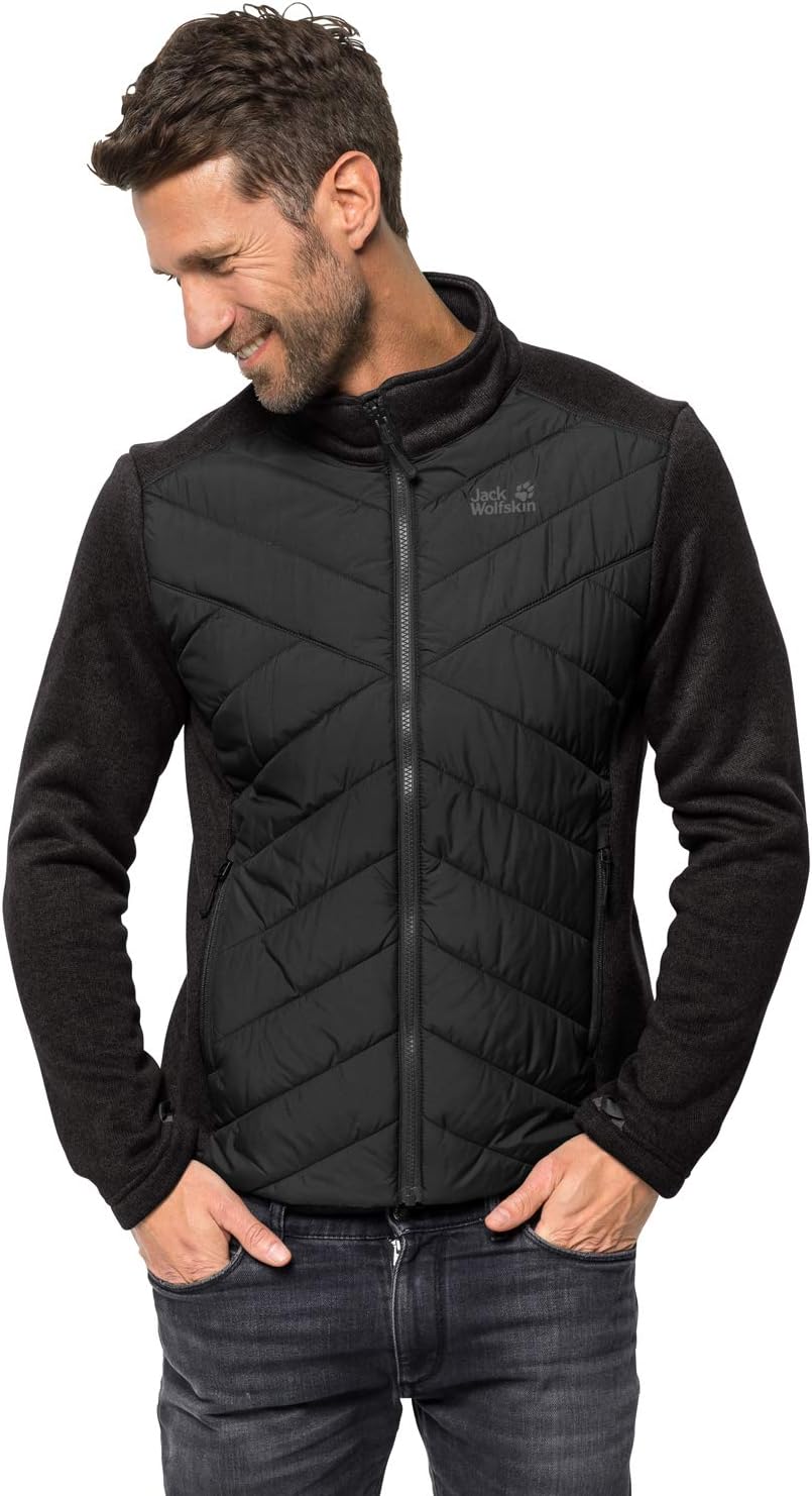 Jack Wolfskin Men's Caribou Crossing Track Midweight Hybrid Insulated Fleece Jacket