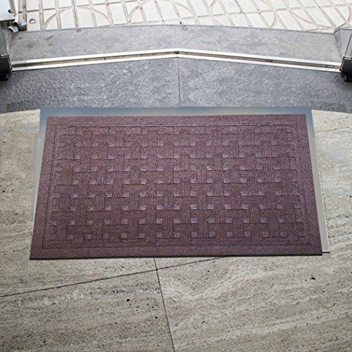 SafetyCare Heavy Duty Rubber Backed Moca Brown Doormat â€“ All Weather Conditions Door Mat â€“ Durable Jute Basket Weave Design Entrance Mat - 23.5 x 15.5 Inches â€“ 2 Pack