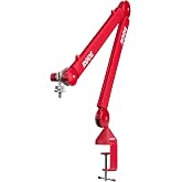 R&Oslash;DE PSA1+ Professional Studio Boom Arm with Spring Damping, Red | Management (Red)