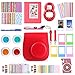 MoroTek 12 in 1 Fujifilm Instax Mini 8/8+ or Instax Mini 9 Accessories Bundles include Case/Album/Strap/3 Styles Frames/Selfie Lens/Filters /Stickers/Pen (Red)