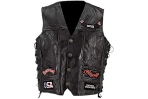 BNF Diamond Plate™ Rock Design Genuine Buffalo Leather Vest (Medium)