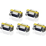 SIENOC 5 pcs 9 Pin RS-232 DB9 Male to Male Serial Cable Gender Changer Coupler Adapter