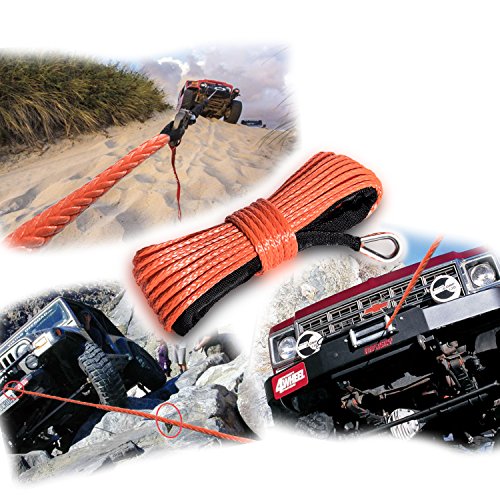image for Yoursme Nylon Synthetic Winch Cable Rope with Sheath for SUV ATV UTV W